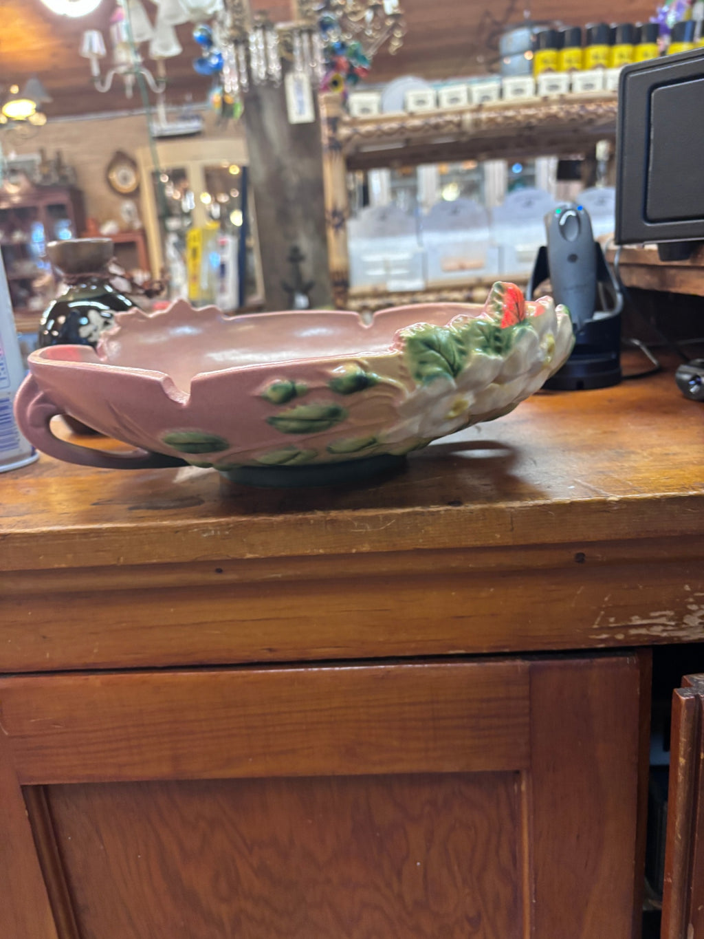 Roseville Pottery bowl in the White Rose