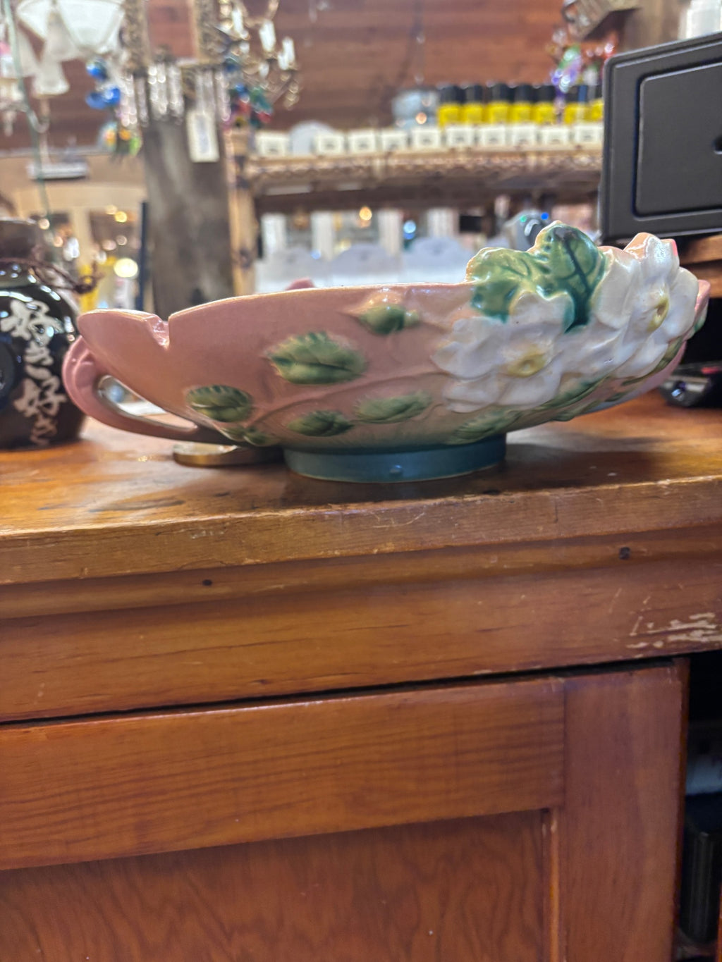 Roseville Pottery bowl in the White Rose