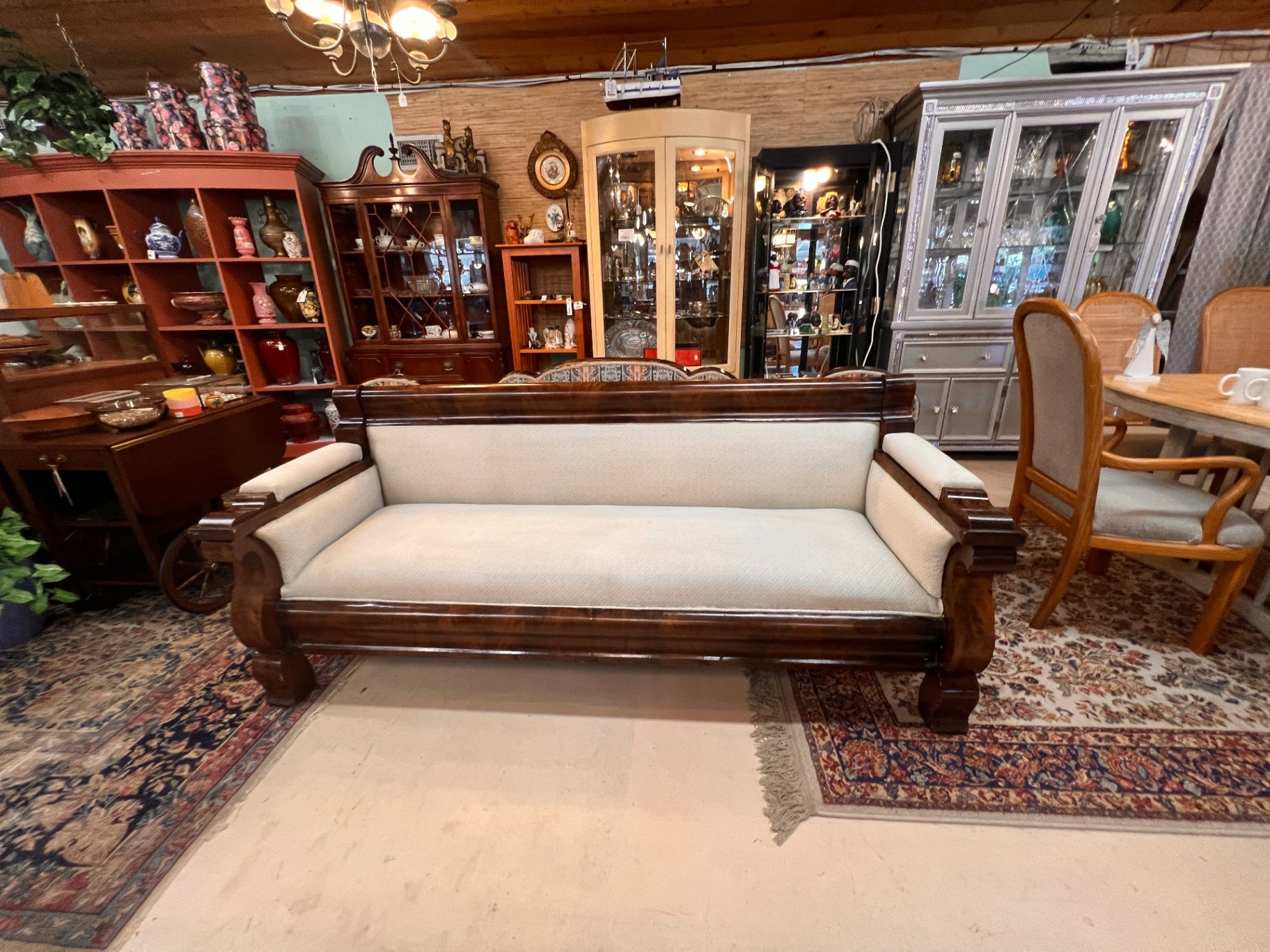 Antique American Classical Mahogany Empire Sofa
