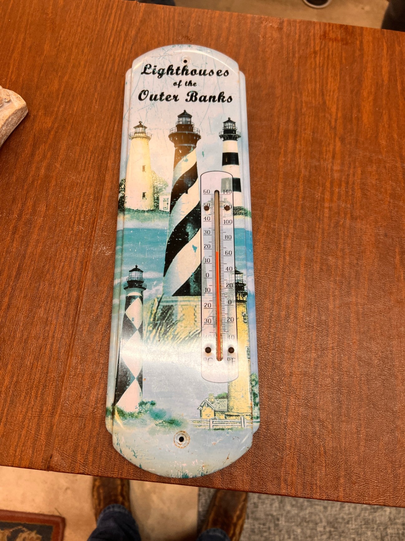 Thermometer Lighthouses Outer Banks Nautical Metal Large Chesapeake Bay LIKE NEW