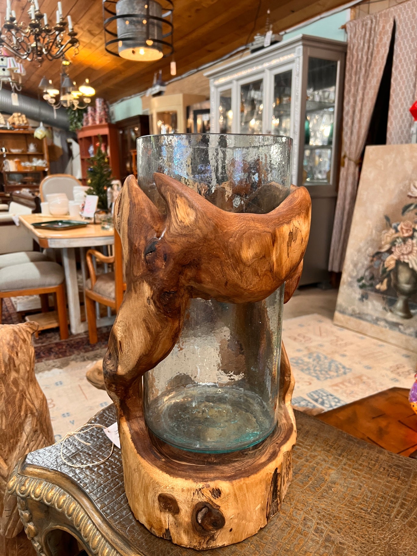 Extra Large Teak Hurricane Lamp