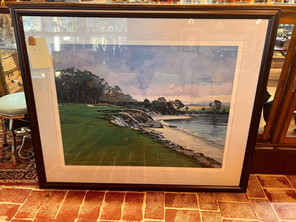 Robert Schaar Approach To The 4th Hole, Pebble Beach 51" x 42" Framed