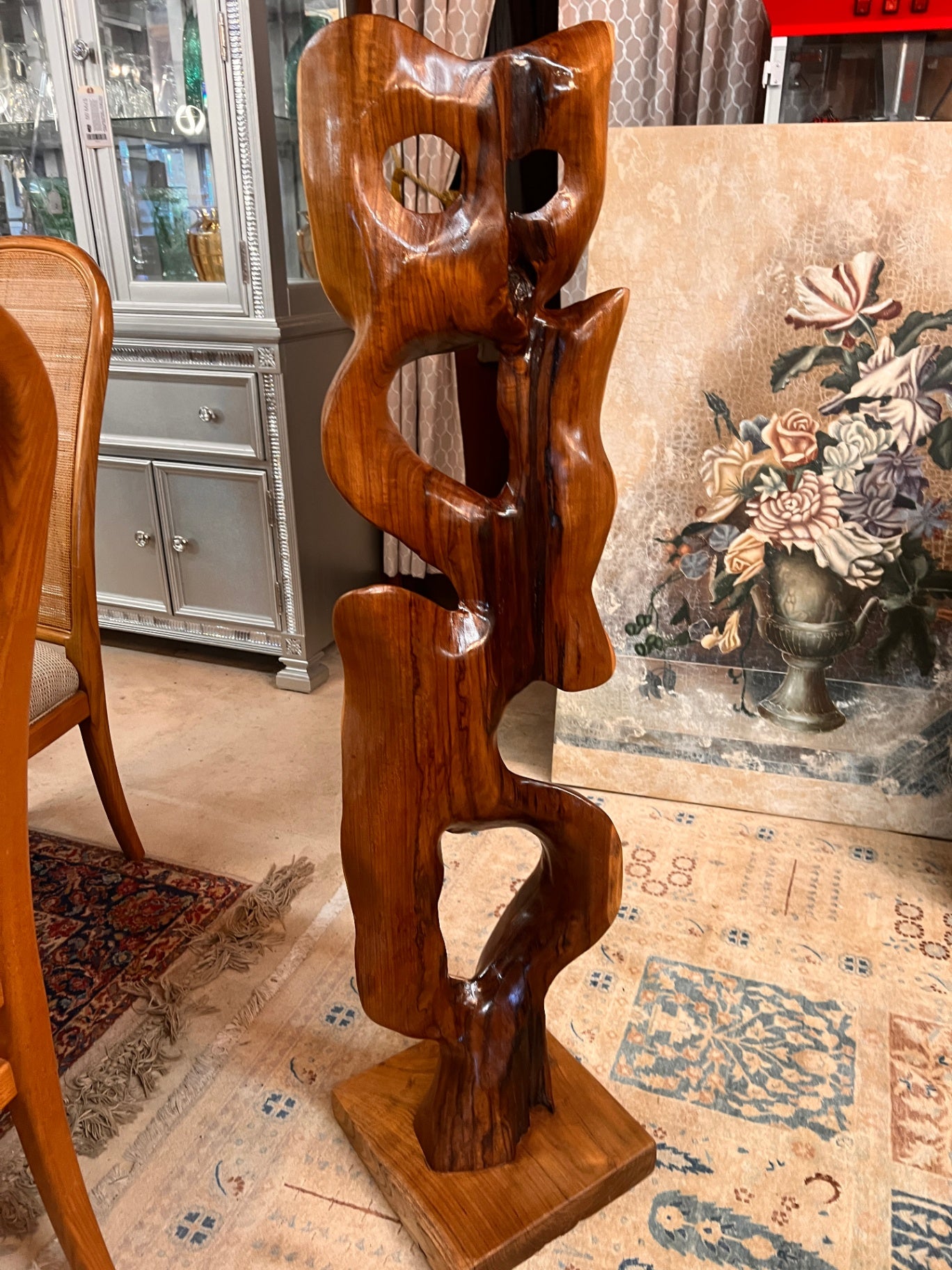 4 Foot Tall Reclaimed Teak Wooden Sculpture