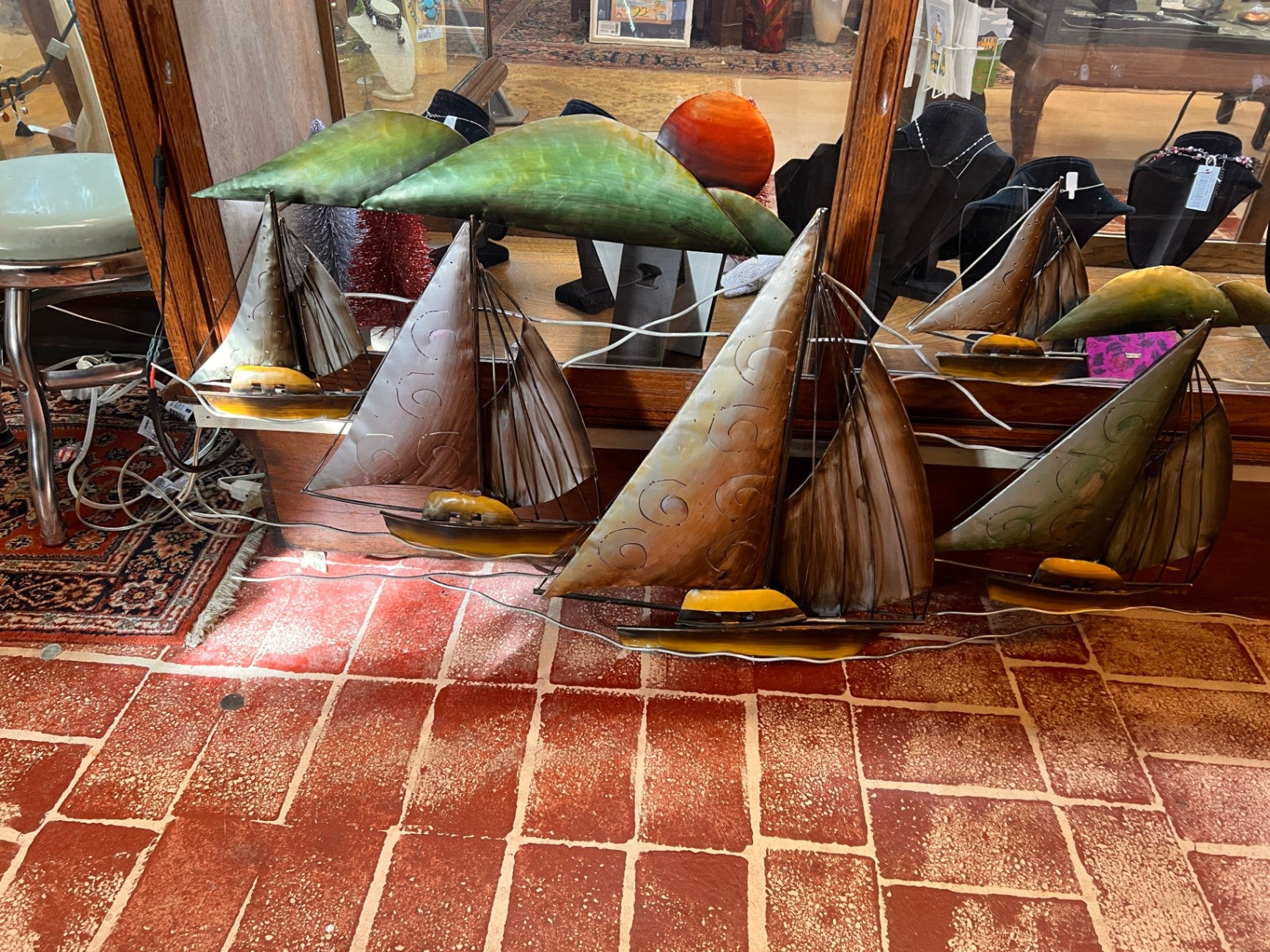 3-D Metal Wall Art Sailboat Sculpture