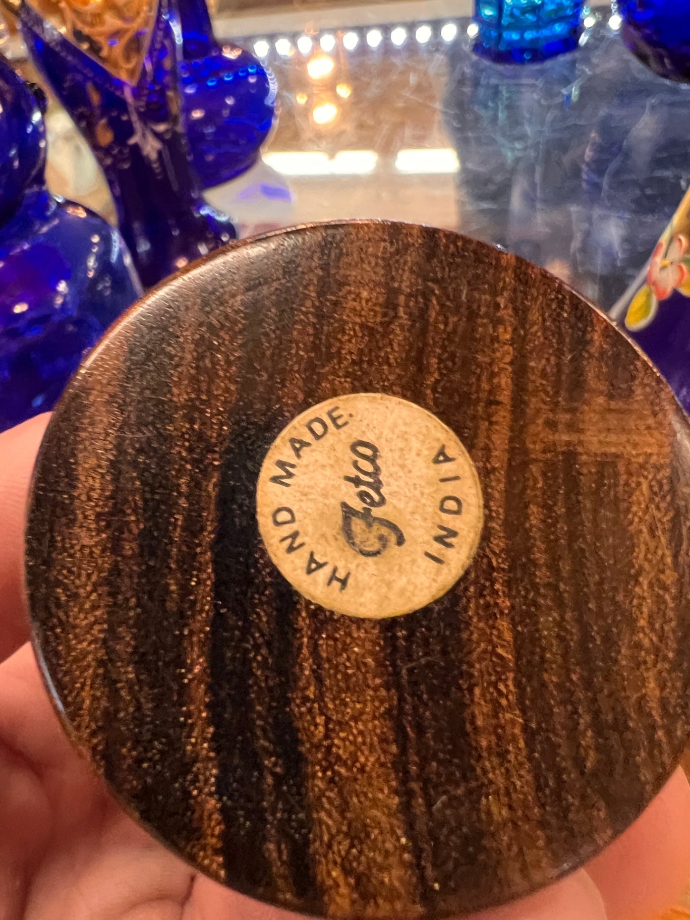 Vintage Italian Hand-Painted Wooden Trinket Box by Guido – Floral & Bird Motif