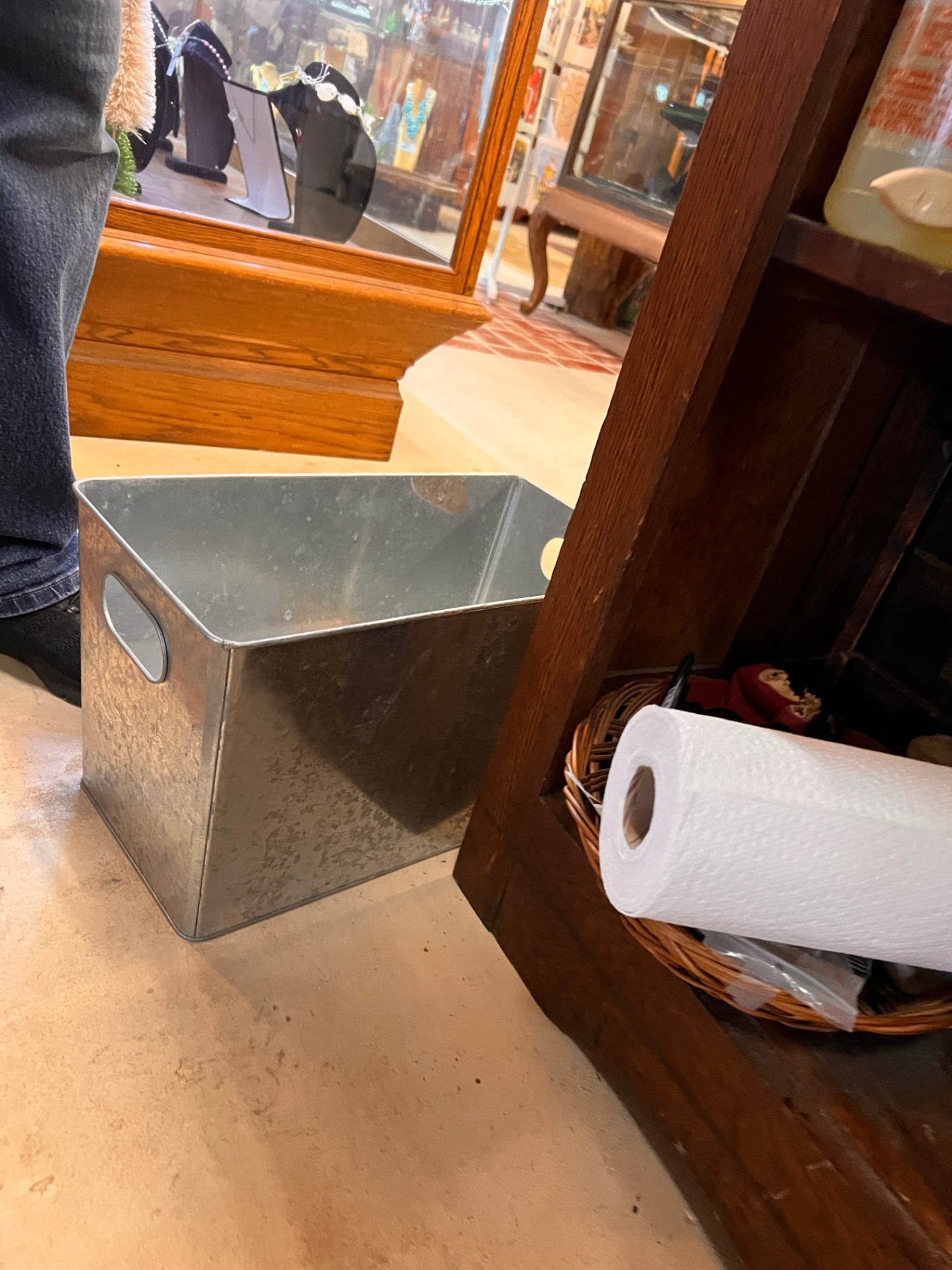 Decorative Silver Bin/Basket