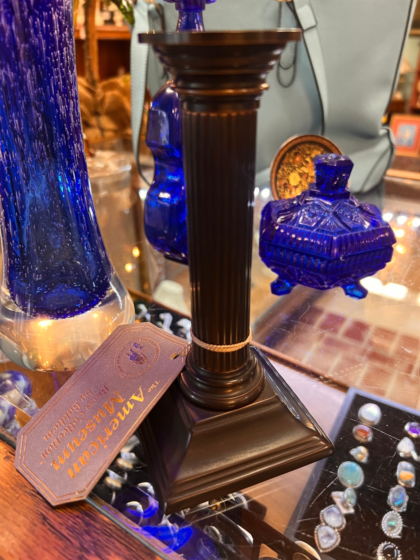 Neoclassical Fluted Column Candlestick by American Anodized Bronze Co. (Amron)