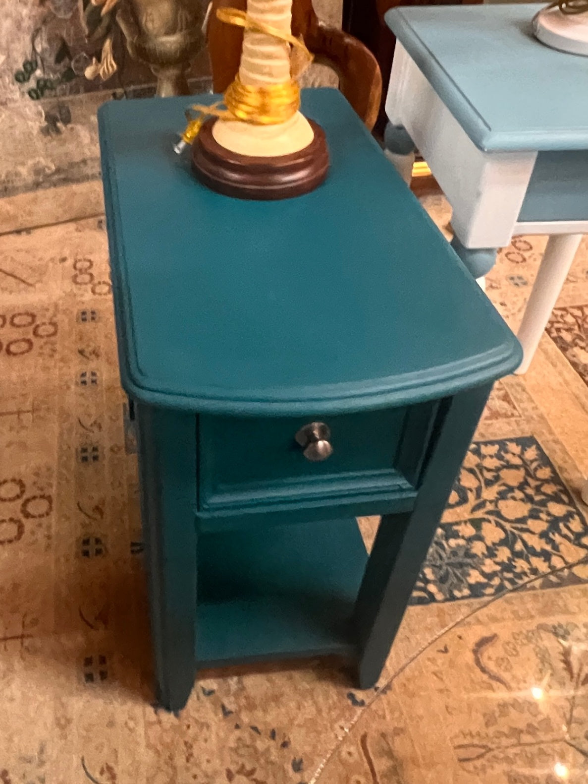 Dark Green Side Table 