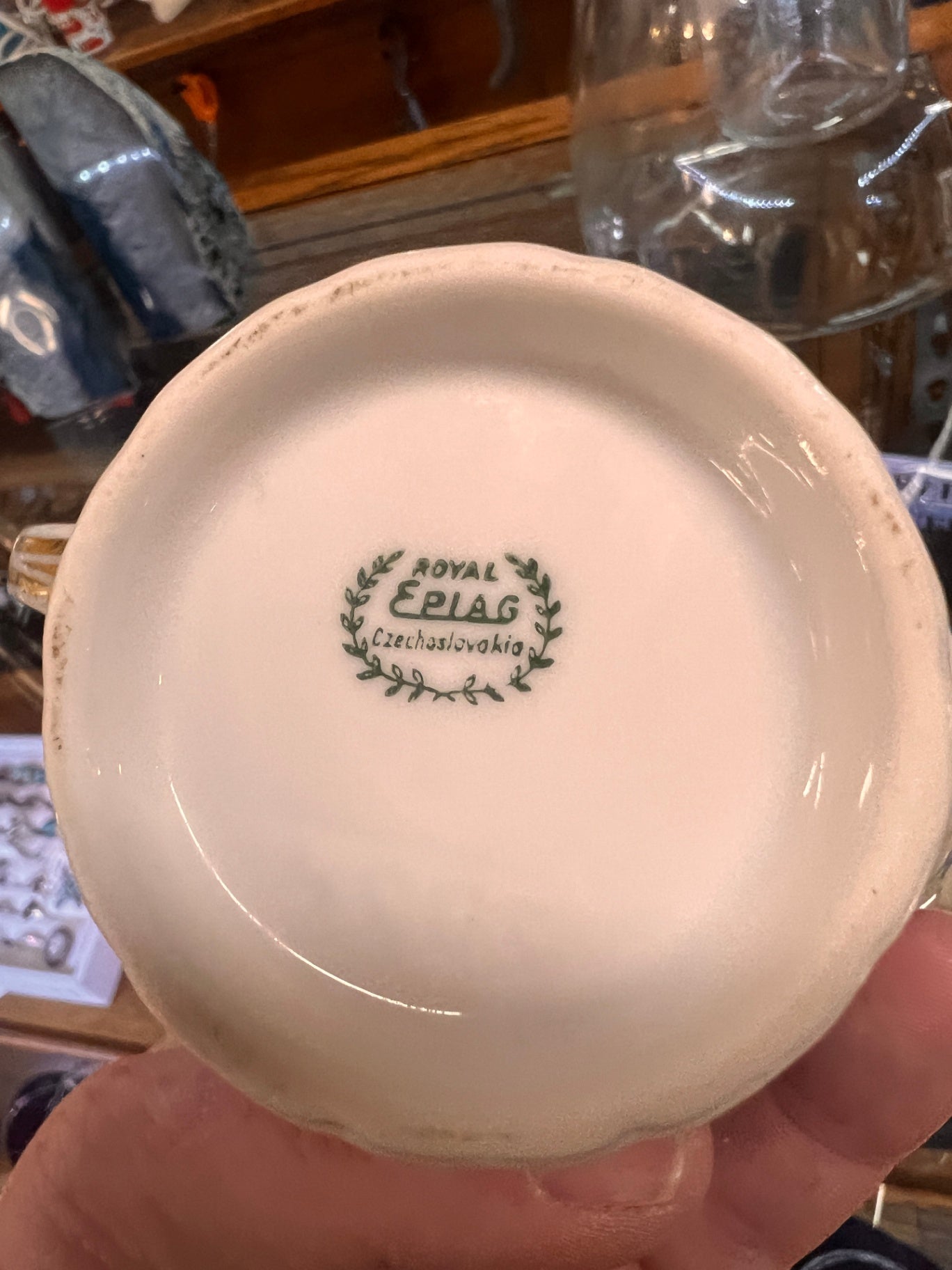 Union K Czechoslovakia sugar bowl and creamer set. 