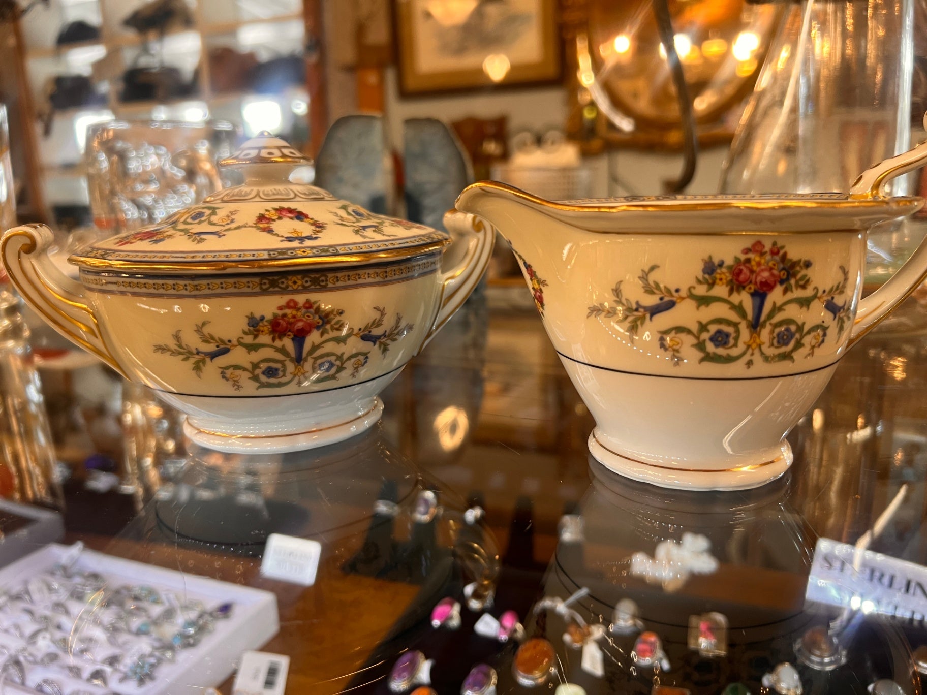 Union K Czechoslovakia sugar bowl and creamer set. 