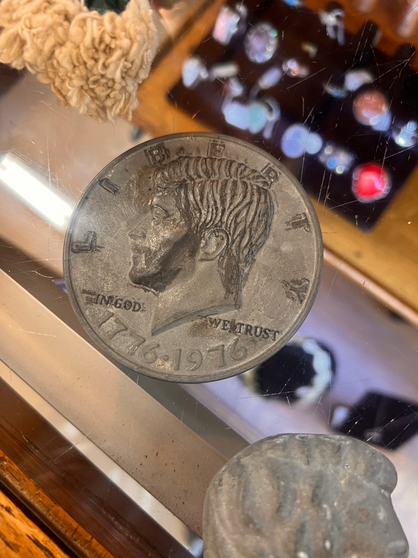 Paperweight Bicentennial Kennedy Half Dollar. 