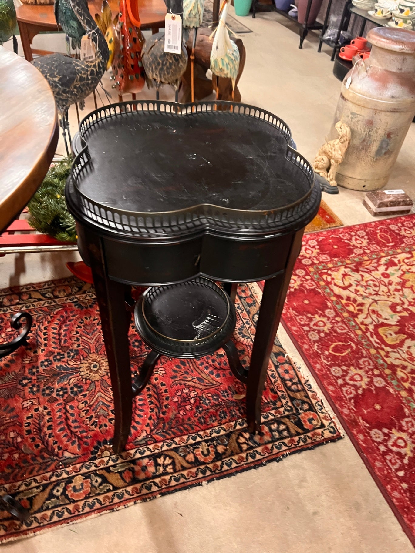 19th to early-20th century ebonized style side table / washstand / occasional table