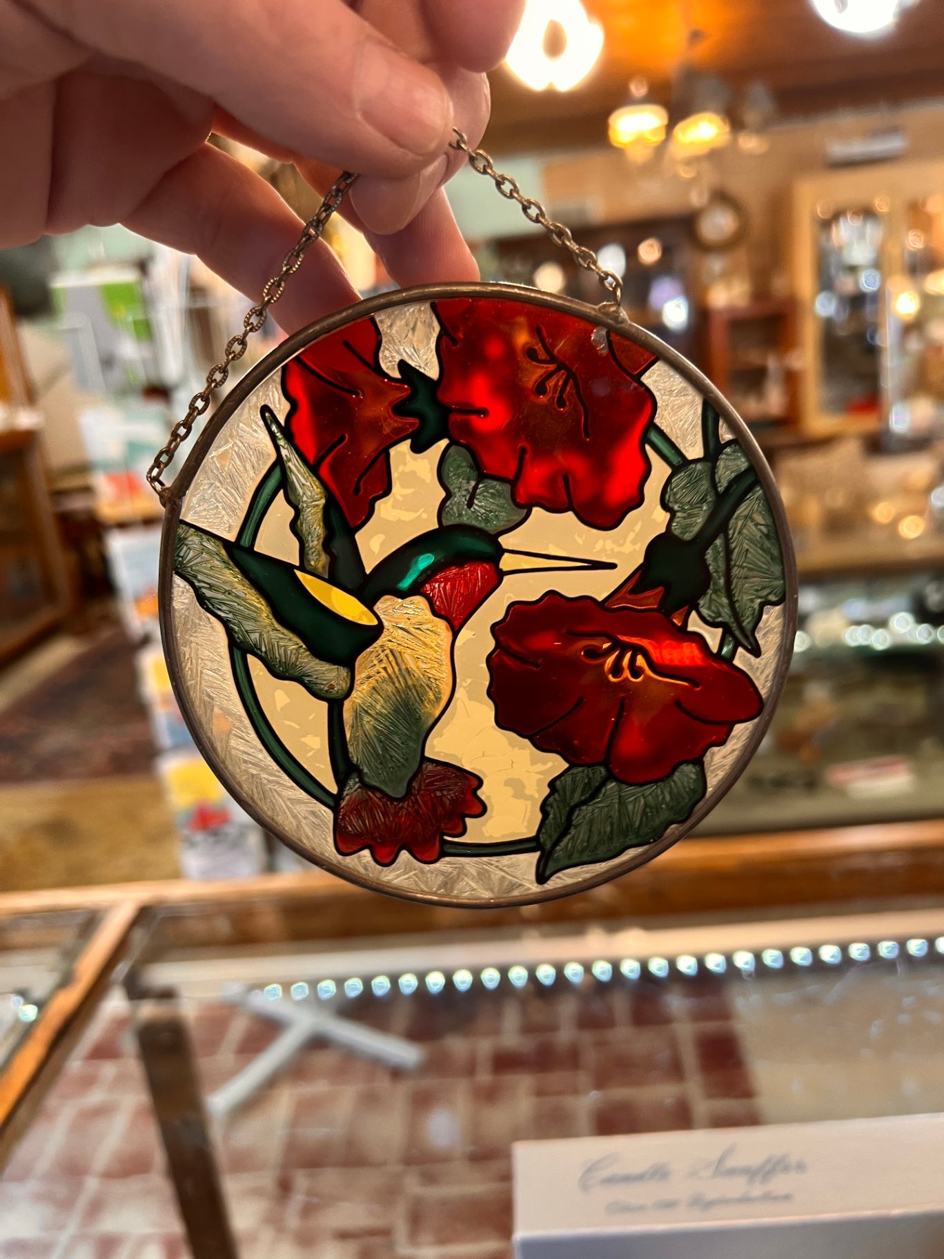 Hummingbird Stained Glass Sun Catcher