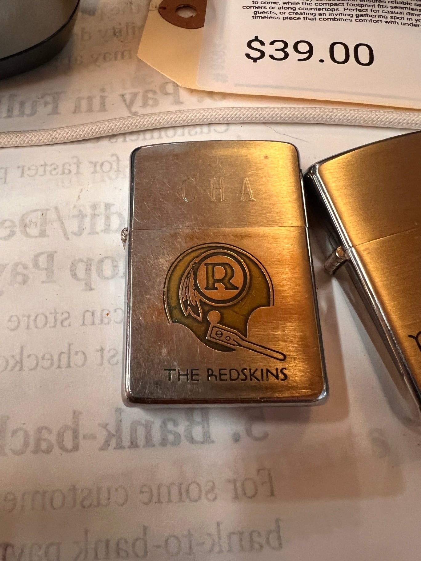 Vintage Zippo “The Redskins” Football Helmet Lighter – Bradford, PA – 1960s–70s Sports Zippo