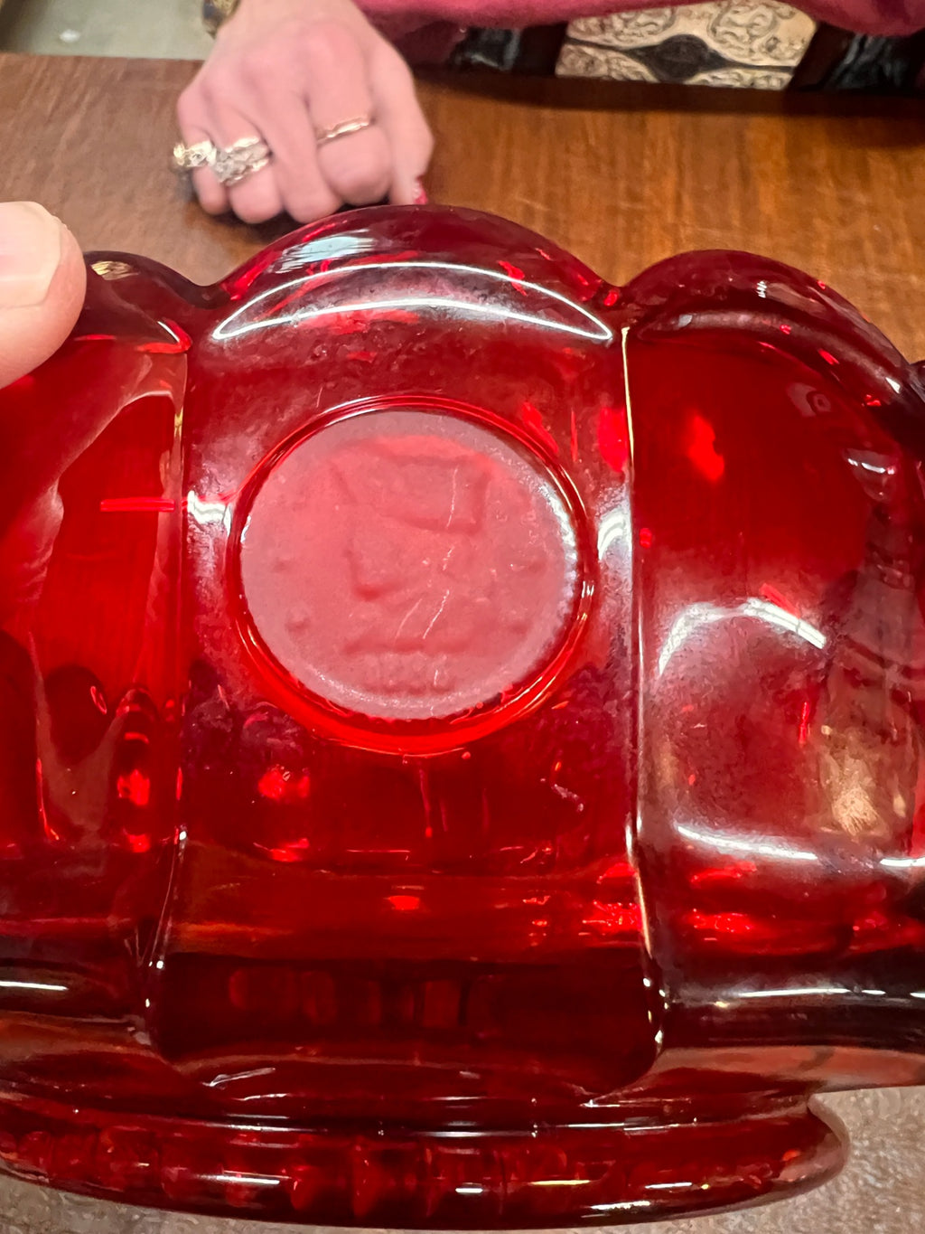 Vintage! Fostoria 1886 Liberty Coin Ruby Red Glass 7.25" Round Bowl USA Made