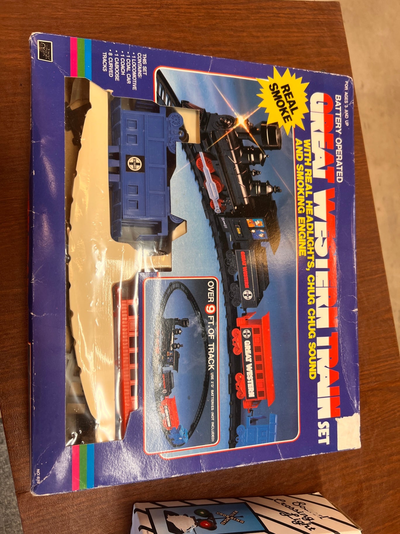 Battery Operated Great Western Train set with headlights chug sound 9 ft track C cyclewarehouse