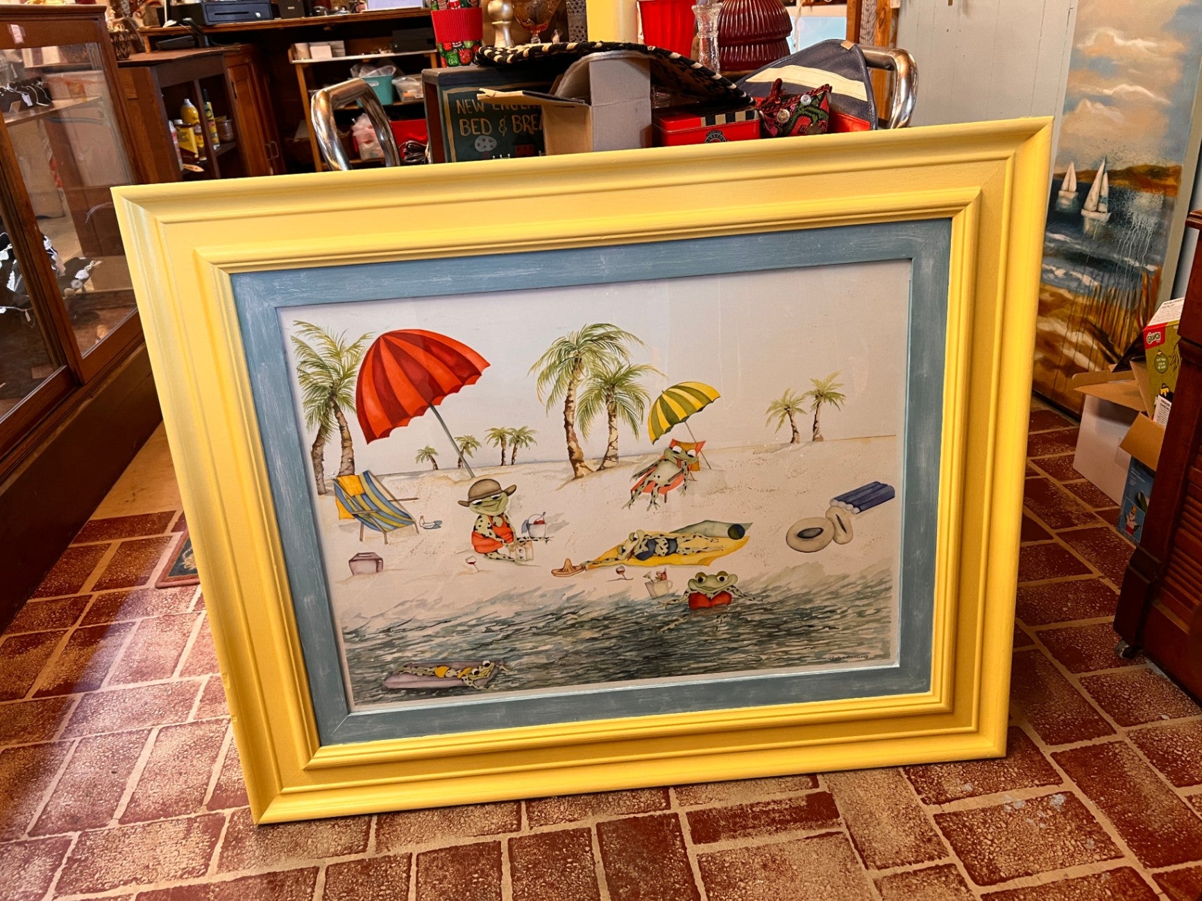 Large Frogs At Beach Painting