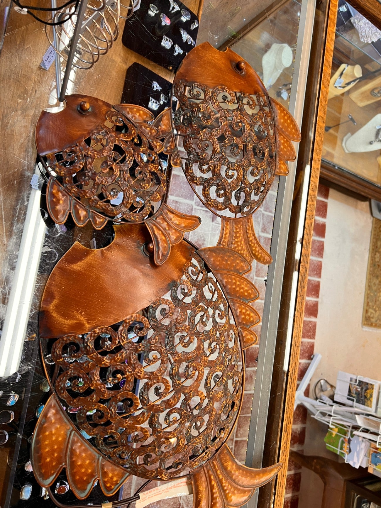 Set Of Three Metal Fish Interior/exterior wall art sculpture