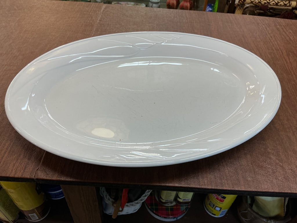 Corning Milk Glass Oval Platter – Mid-Century Modern Serving Dish