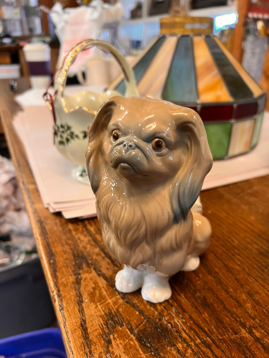 Lladro 4641 "Pekinese Sitting" Cute Pekingese Puppy Dog Figurine