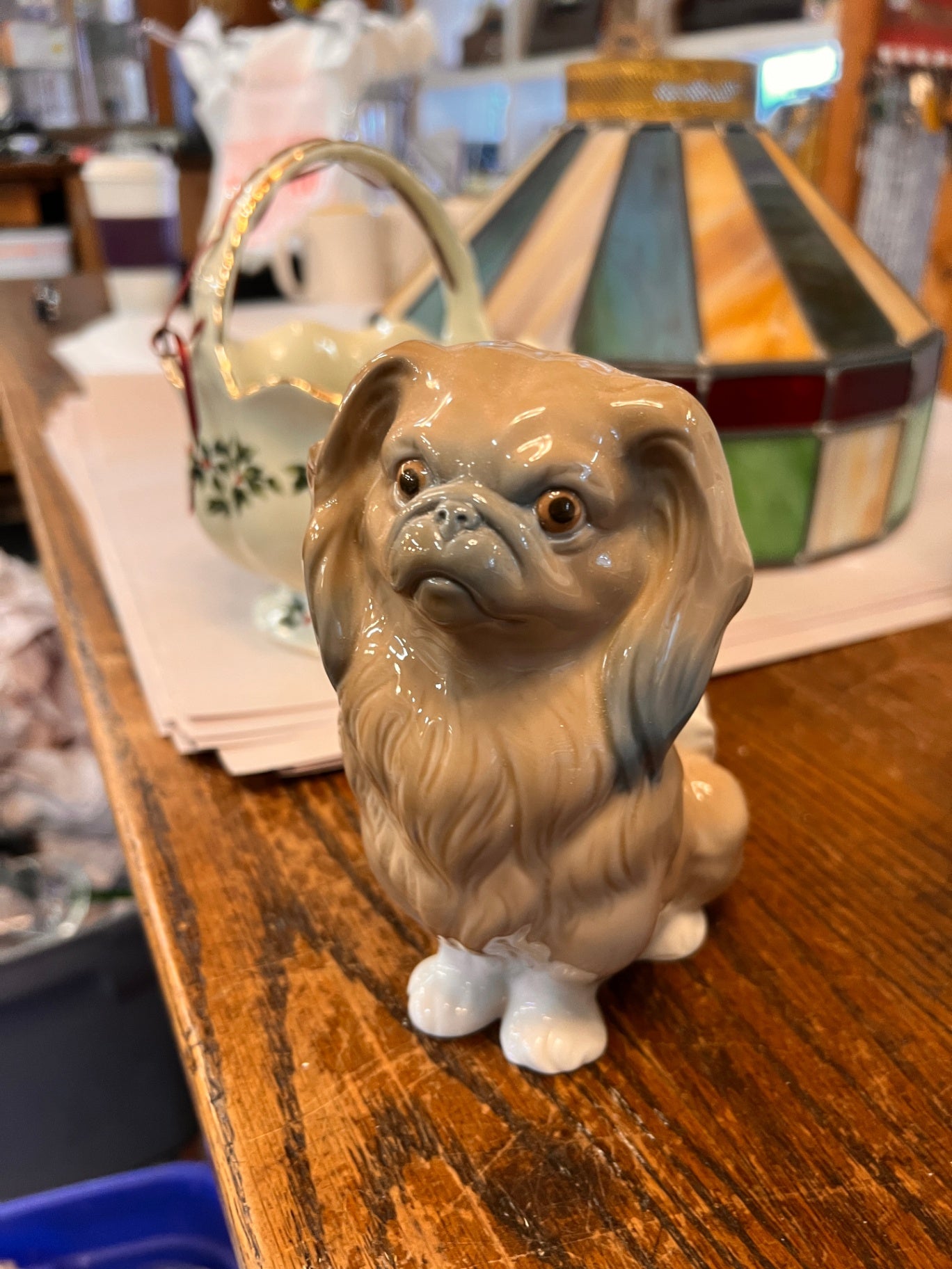 Lladro 4641 "Pekinese Sitting" Cute Pekingese Puppy Dog Figurine