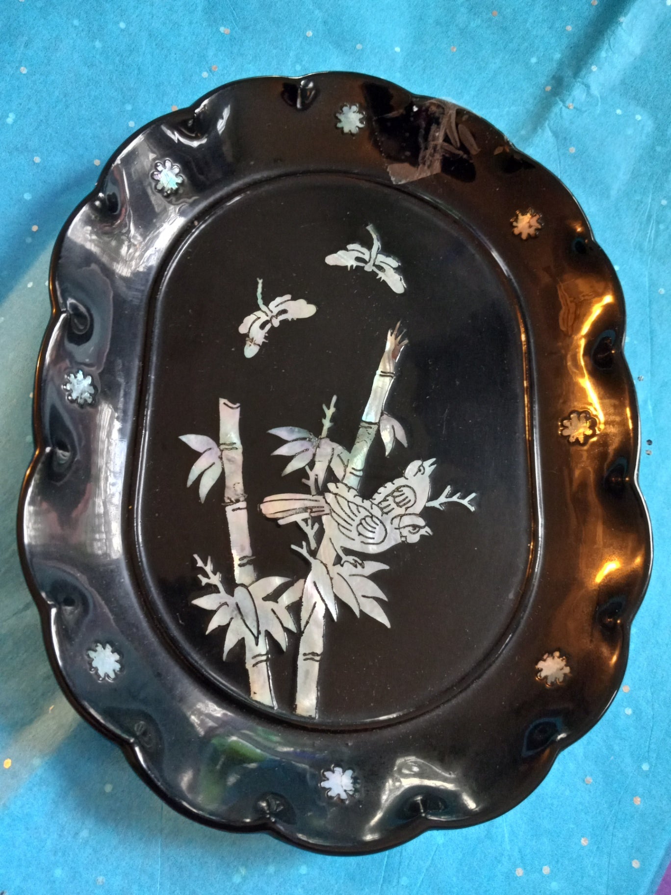Mother of Pearl plastic tray dsc