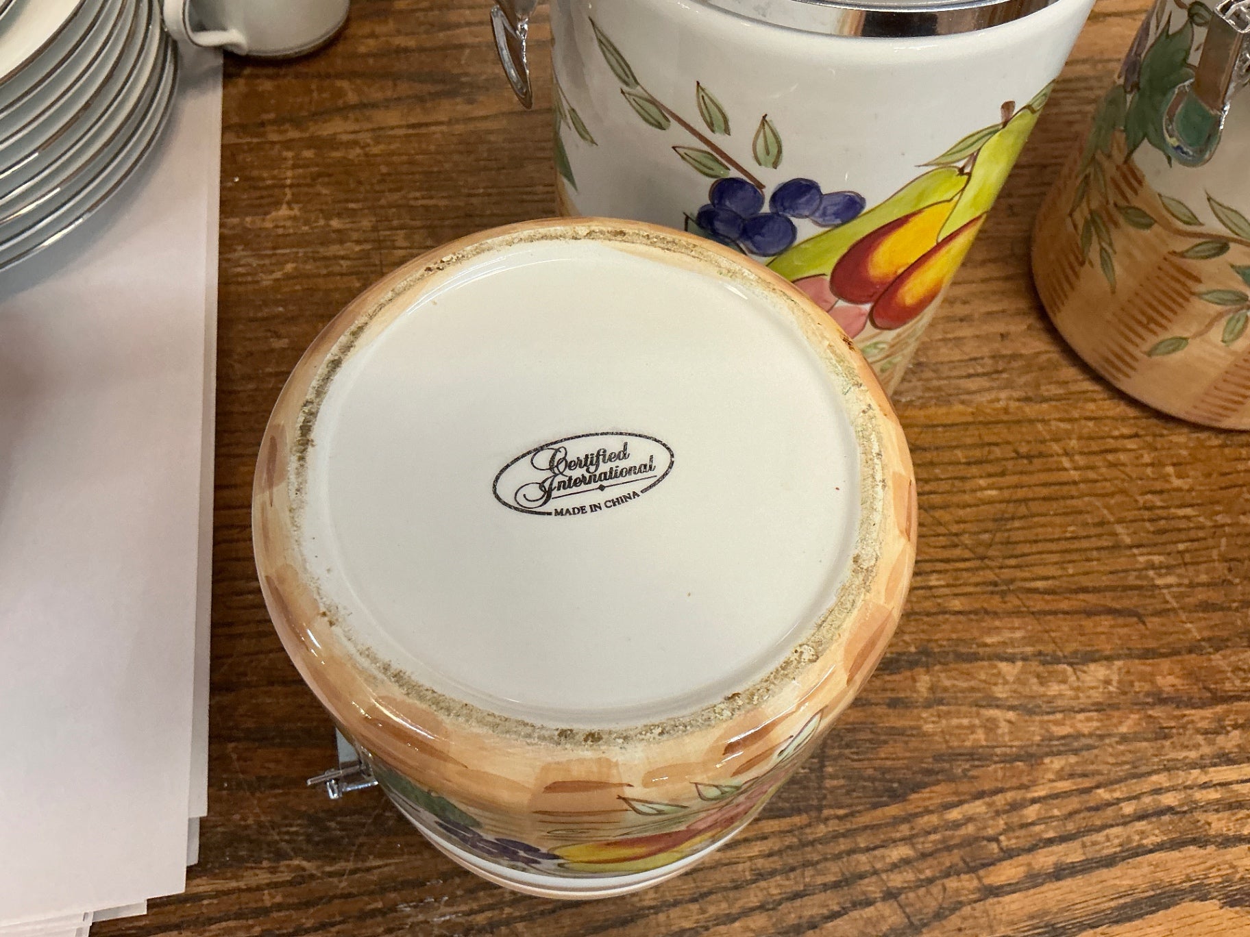 Certified International Fruit Motif Canister Set – Locking Lids, Hand-Painted Style