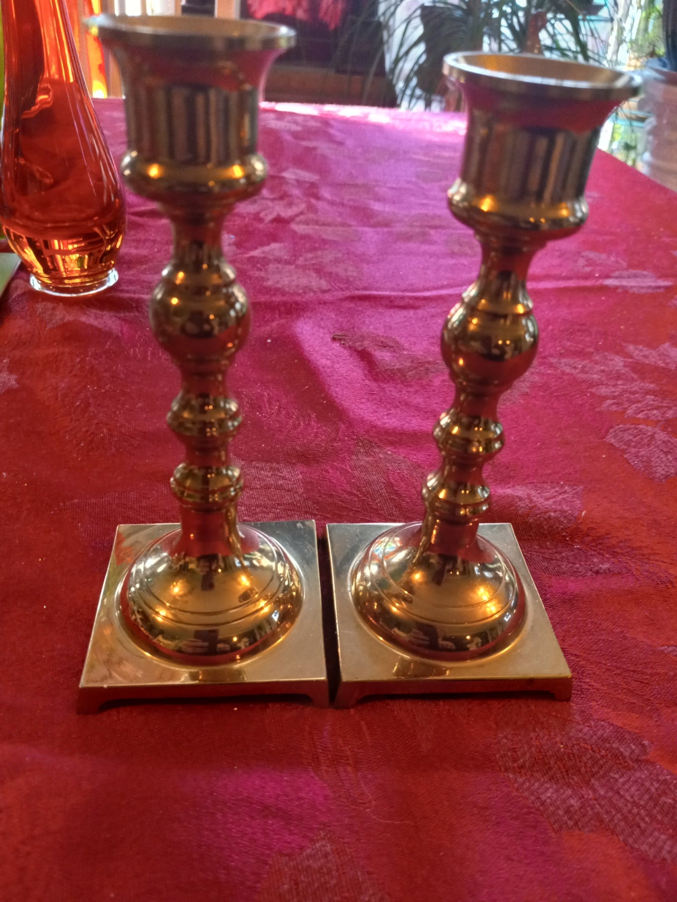 Brass candlesticks set dsc