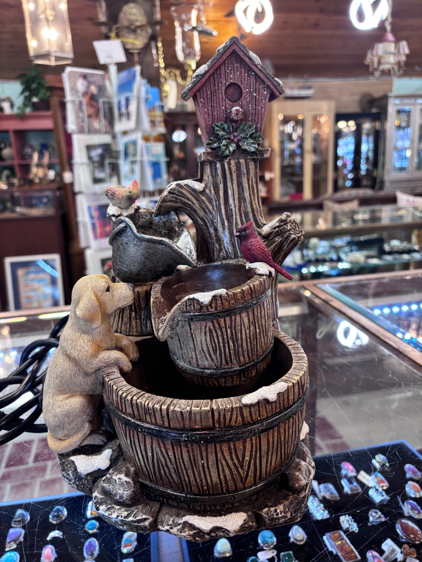 Jeco Birdhouse and Dog Indoor/Outdoor Water Fountain