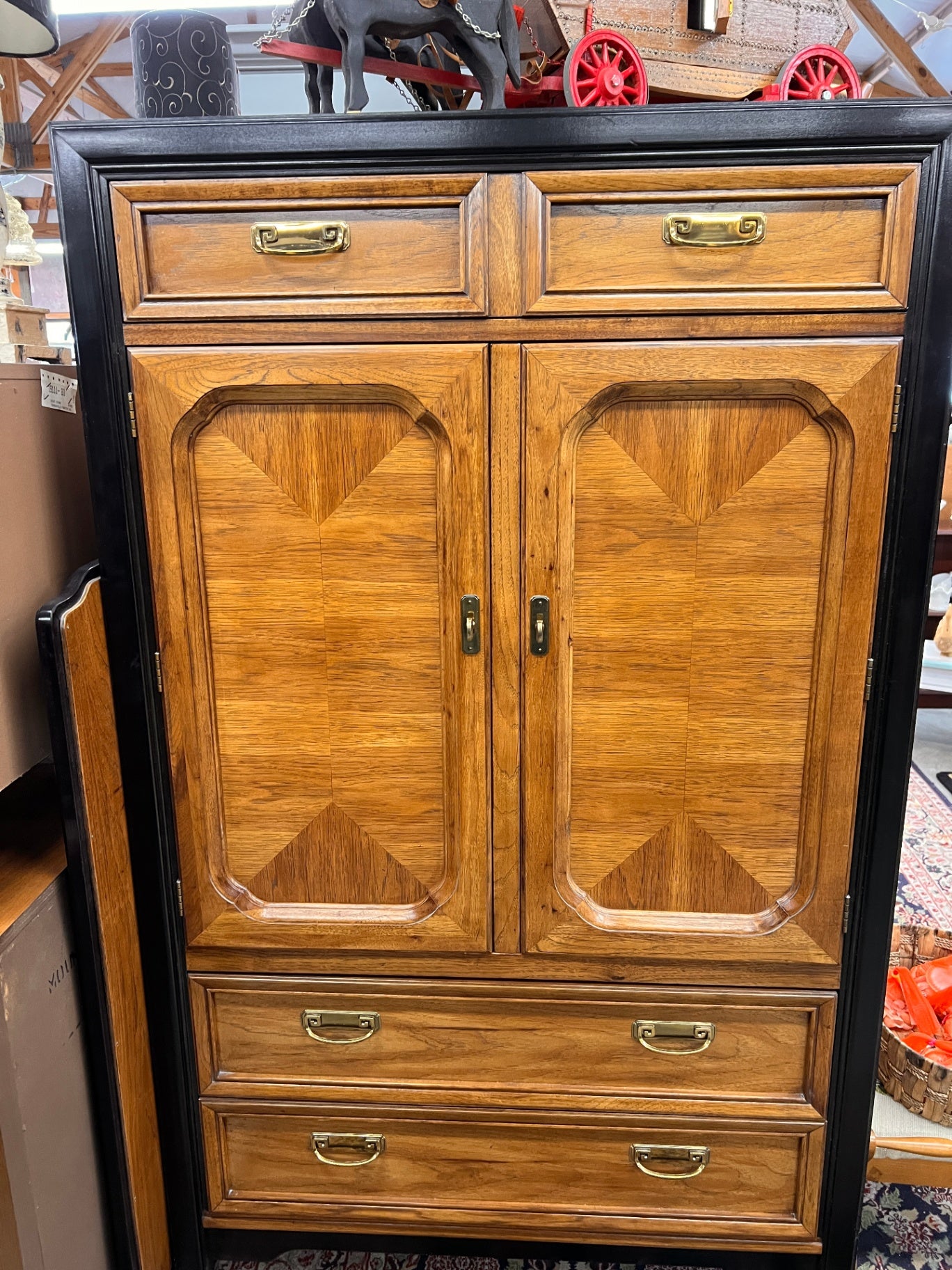MCM Black and Oak Bedroom Set