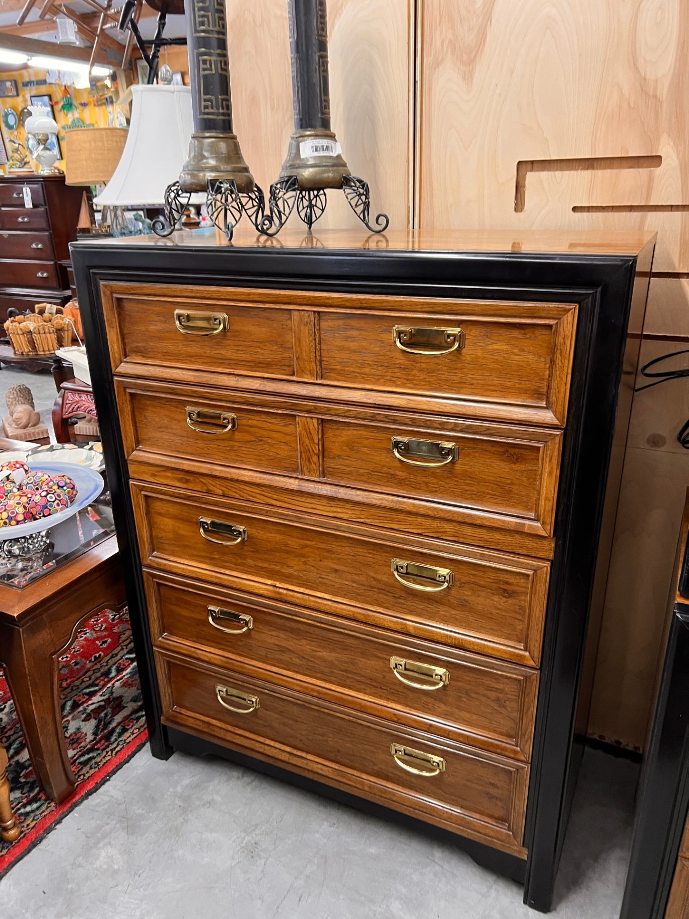 MCM Black and Oak Bedroom Set