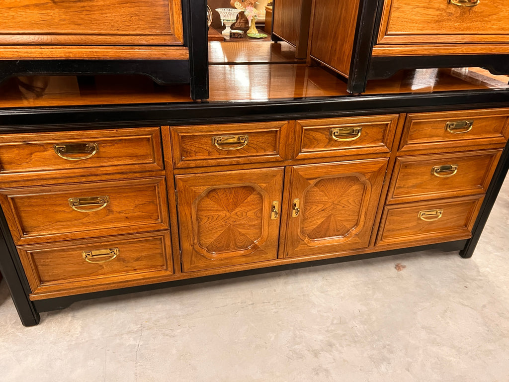 MCM Black and Oak Bedroom Set