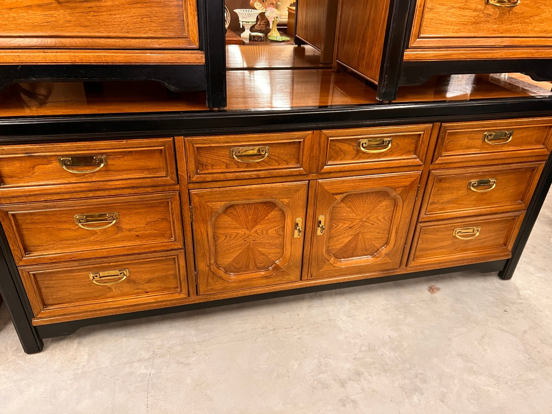 MCM Black and Oak Bedroom Set