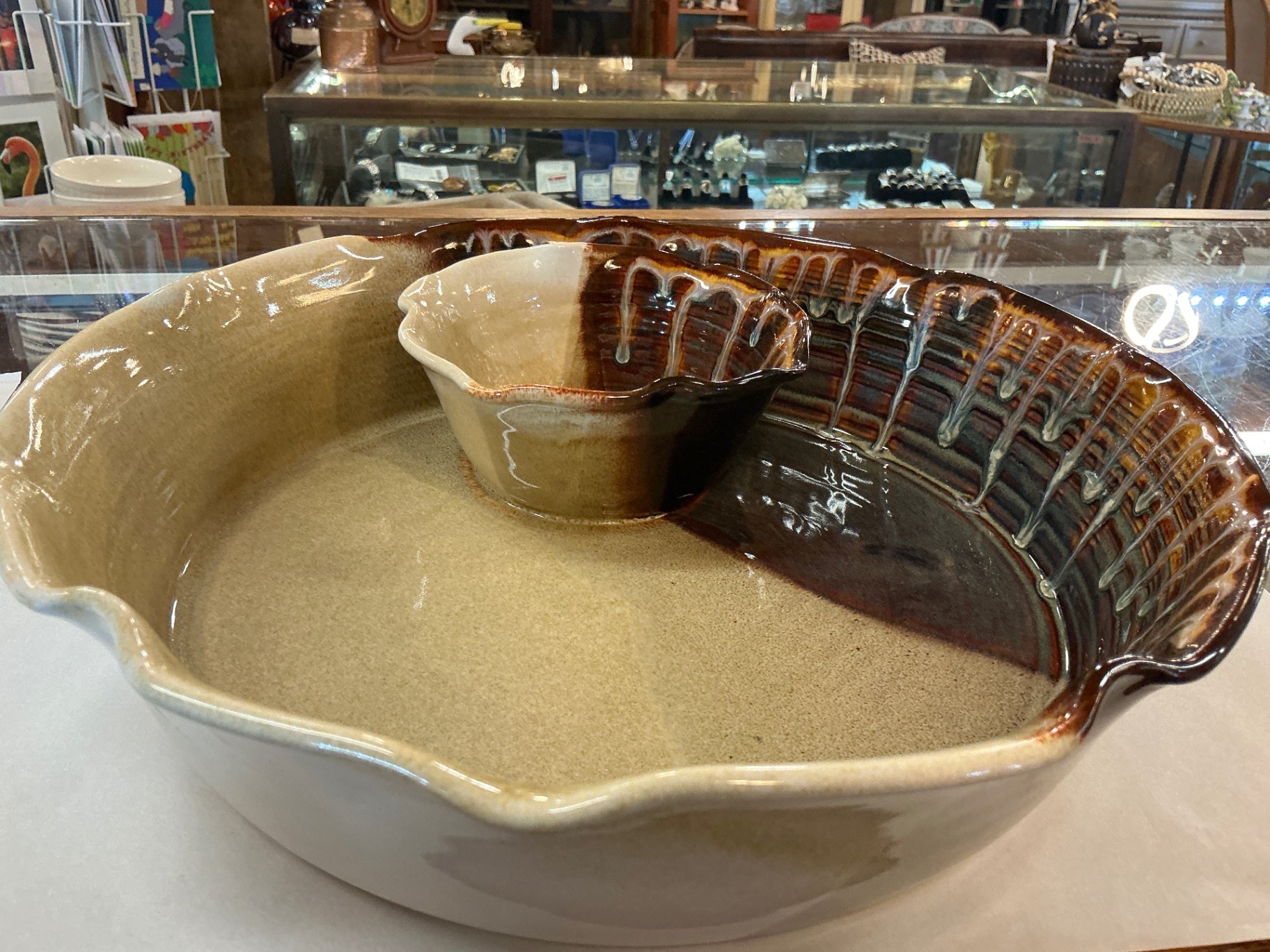 William Black Old Julian Pottery Chip & Dip Bowl