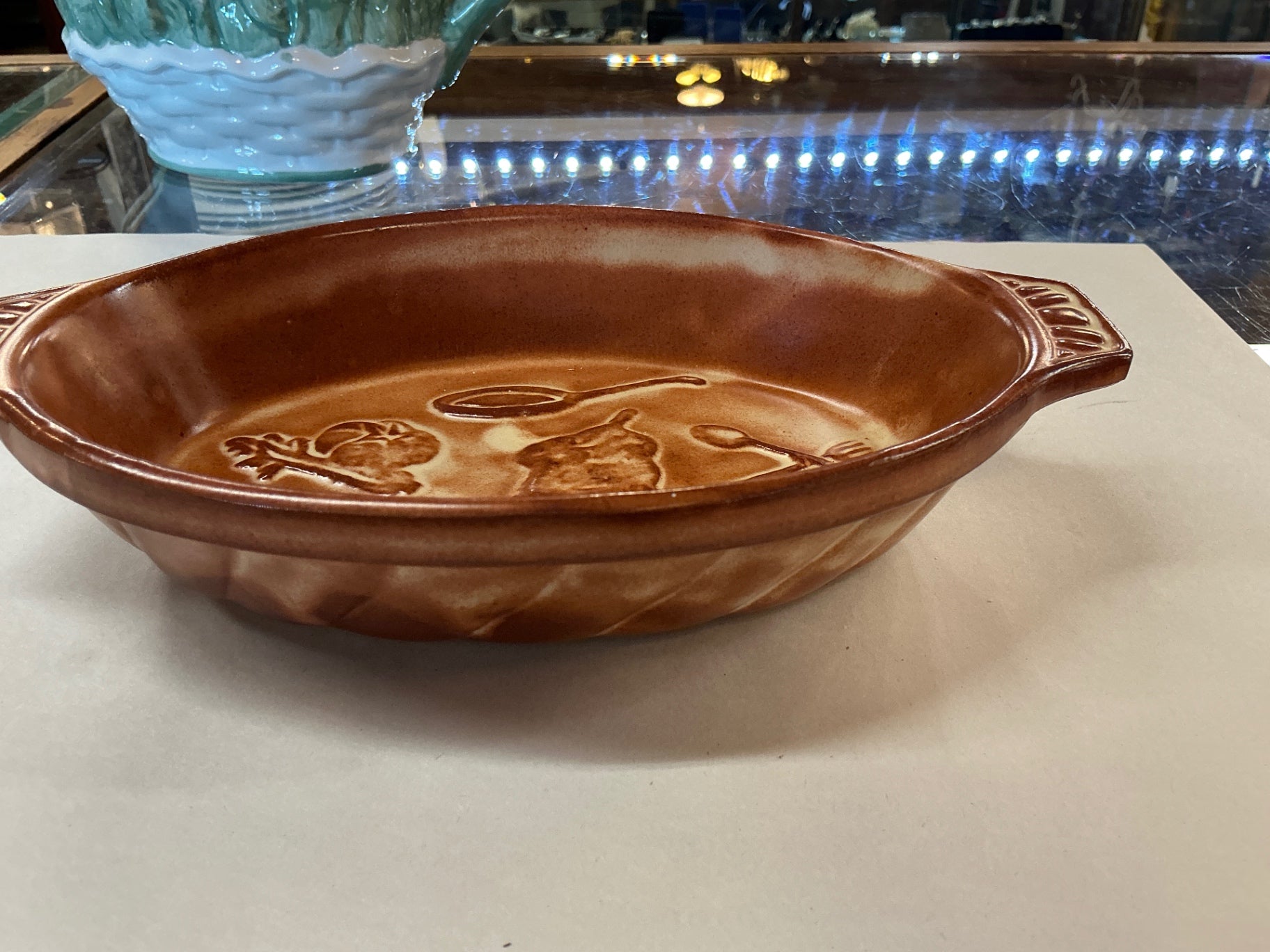 Vintage Kera Italia Oval Casserole Dish – Brown Glazed Stoneware, Made in Italy