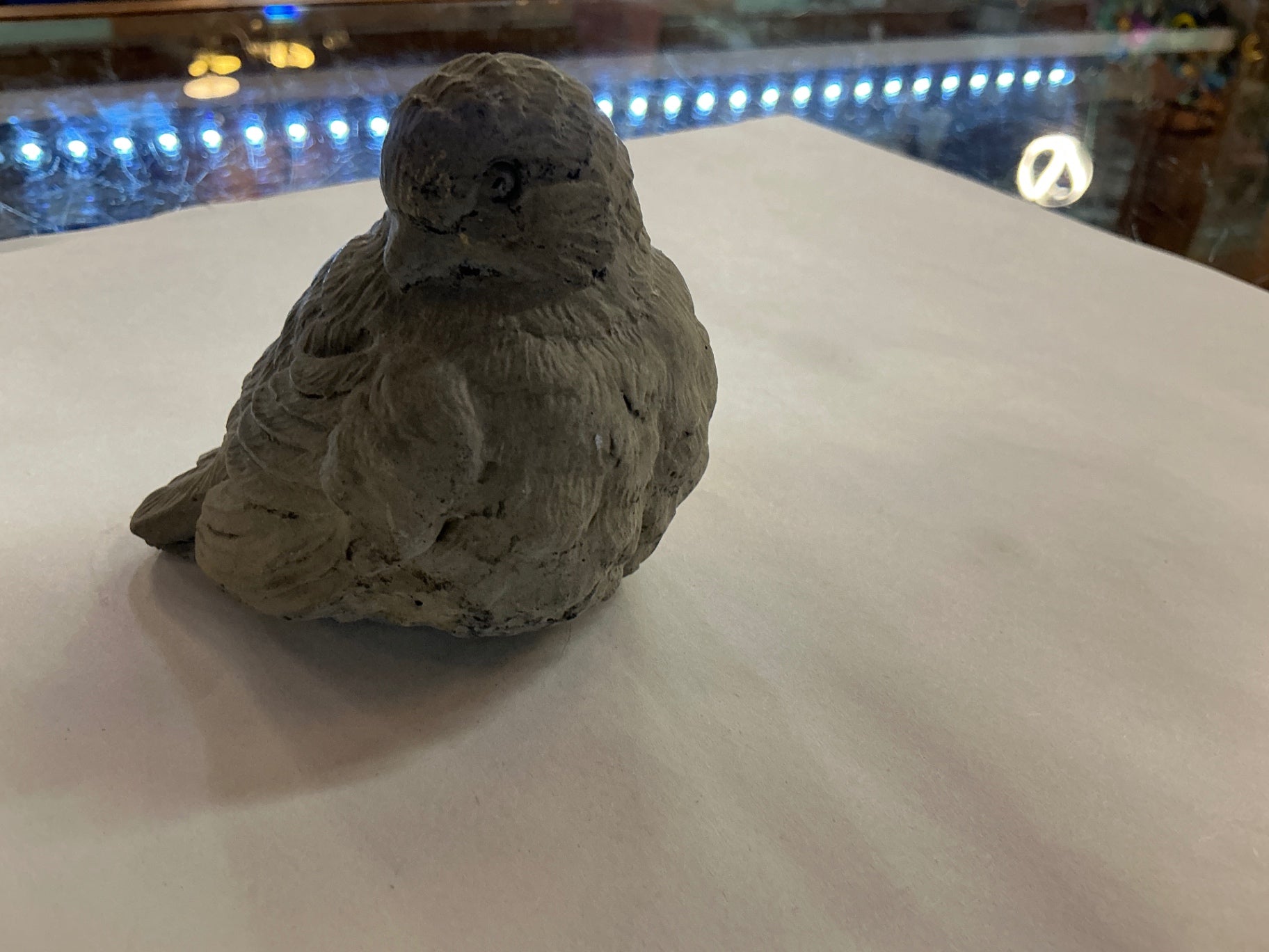 Vintage Primitive Stone Bird Figurine / Folk Art Sculpture