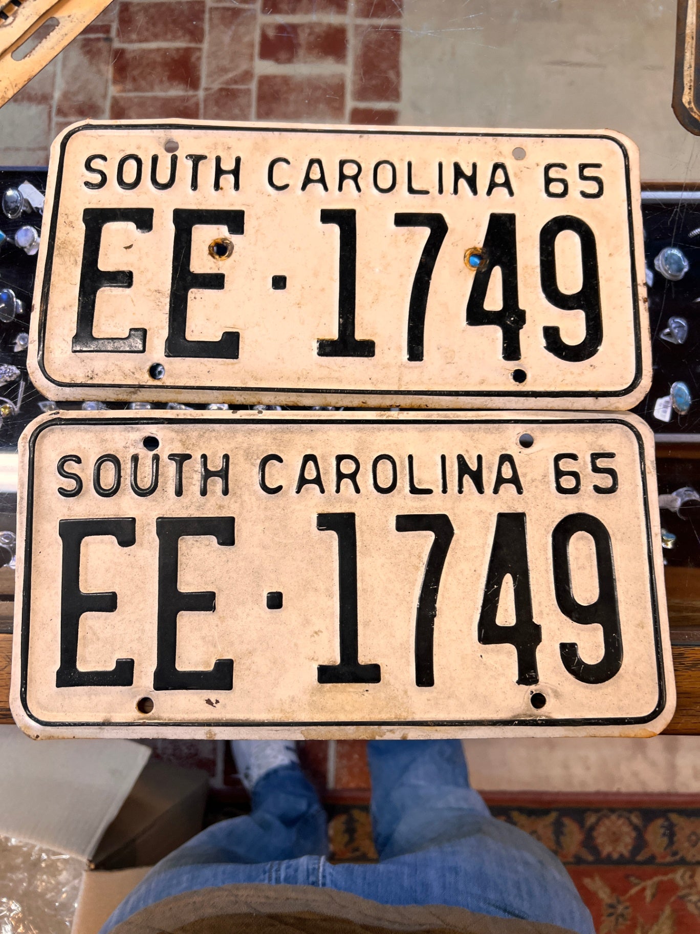 1965 South Carolina License Plate Pair – EE 1749 – Matching Plates
