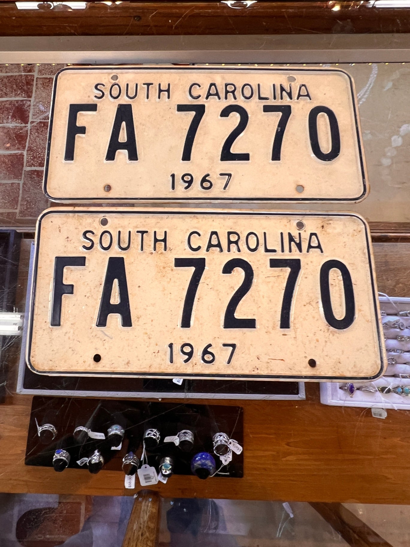 1967 South Carolina License Plate Pair – FA 7270 – Original Matching Set