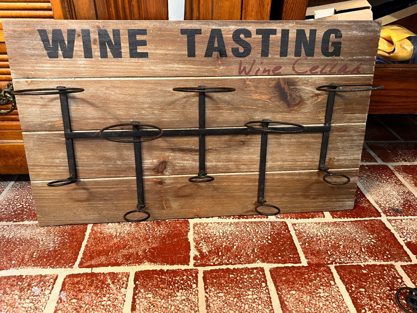 Cast Iron Wine Hanger Rack, Wine Cellar, Wine Tasting Storage Size 26x15 Inches