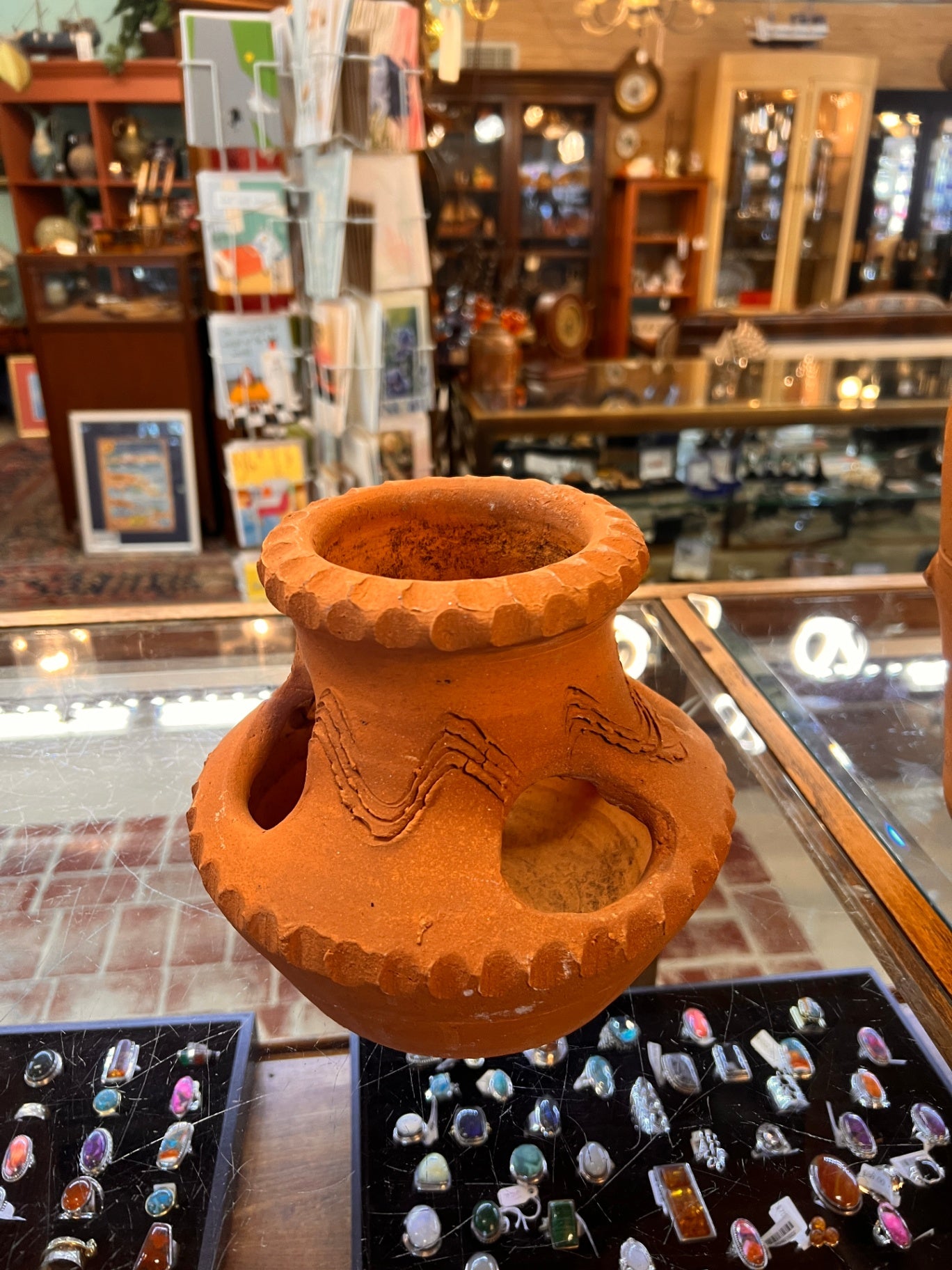 HEWELL POTTERY TERRA COTTA STRAWBERRY POT
