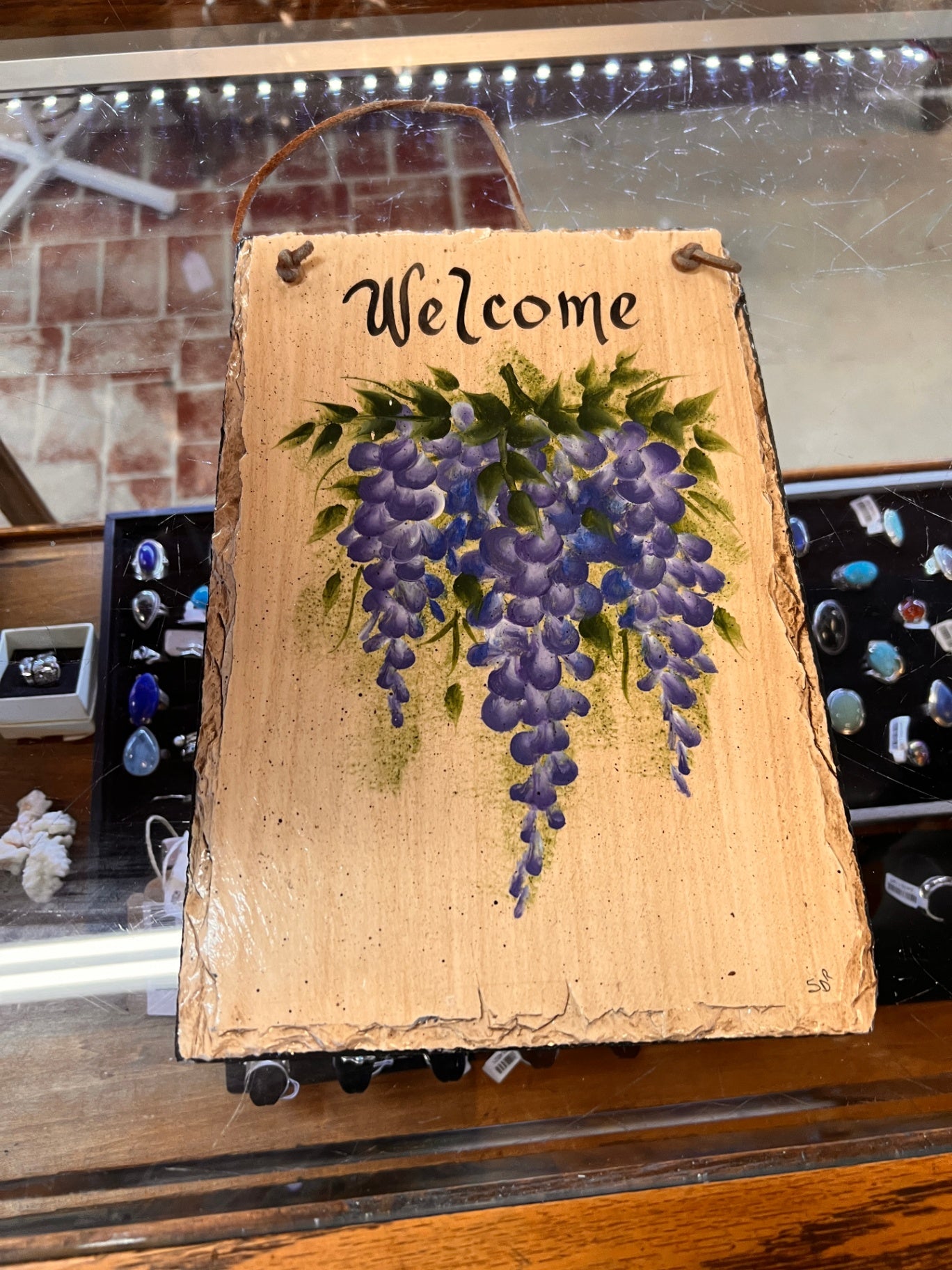 Welcome Sign Slate Grapes