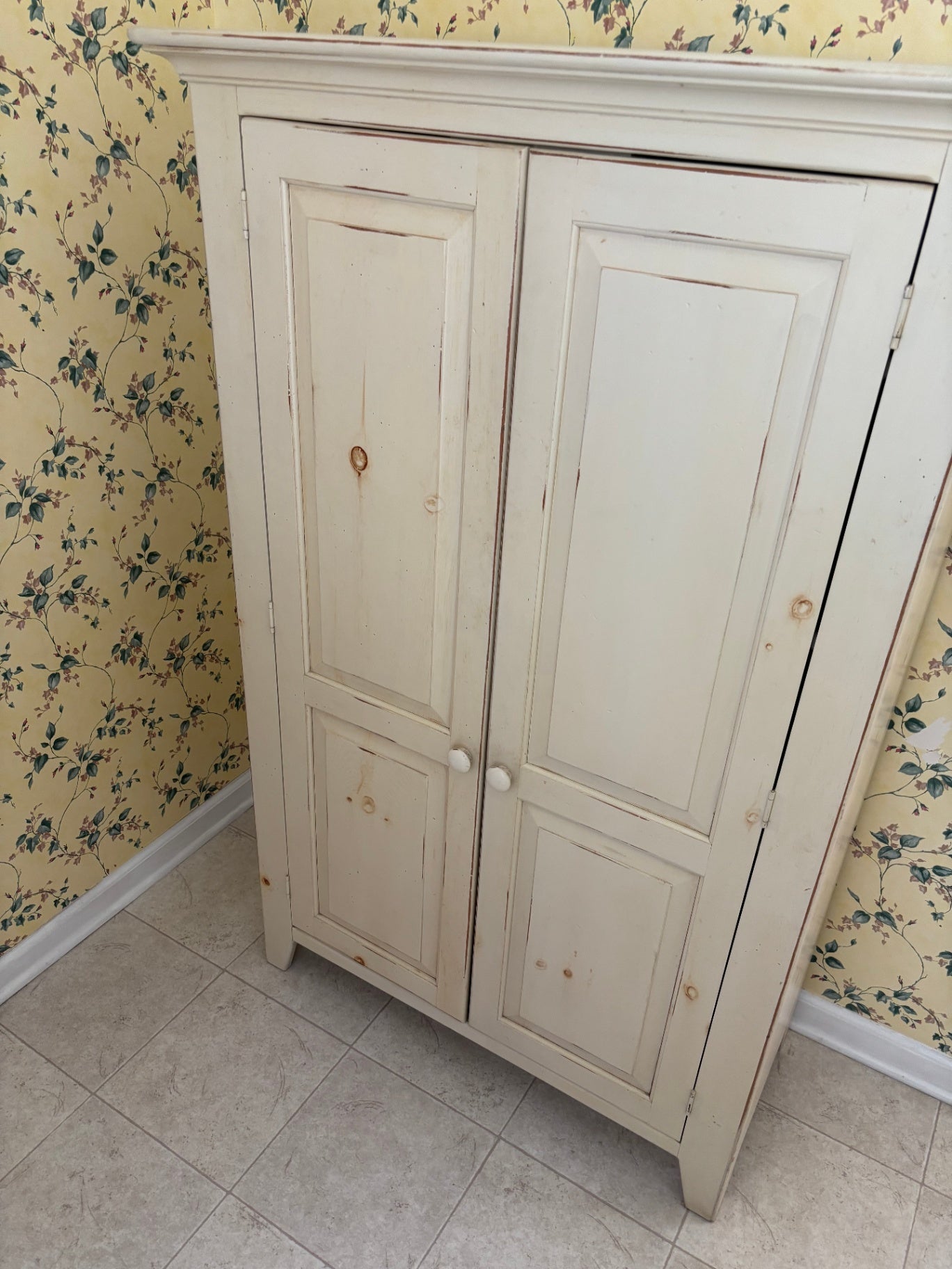 Vintage Painted Shelved Utility Cupboard