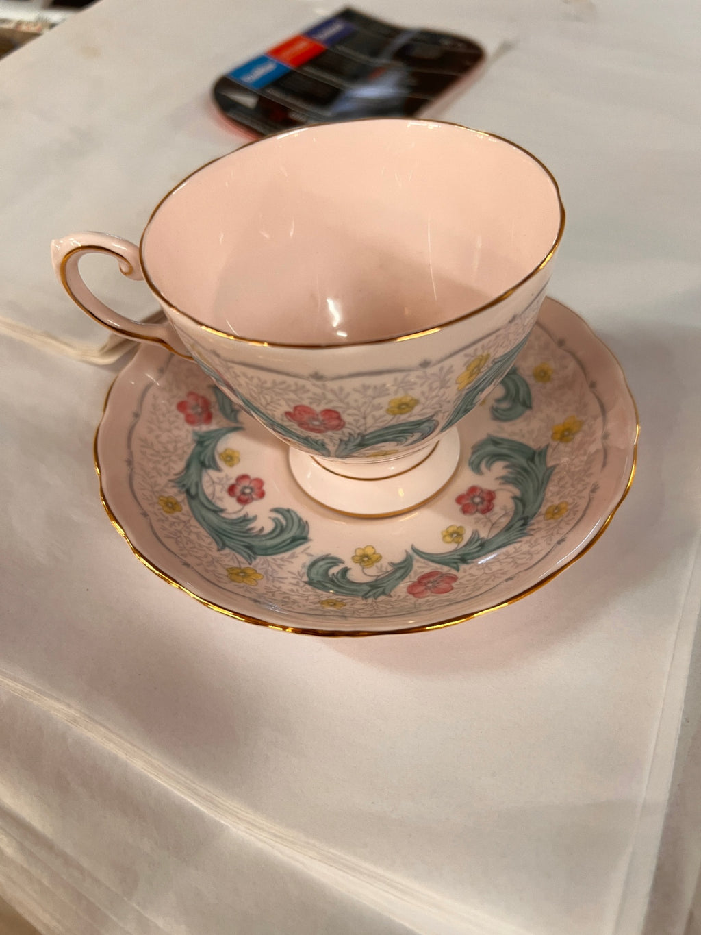 Vintage Pink Tuscan Tea Cup and Saucer