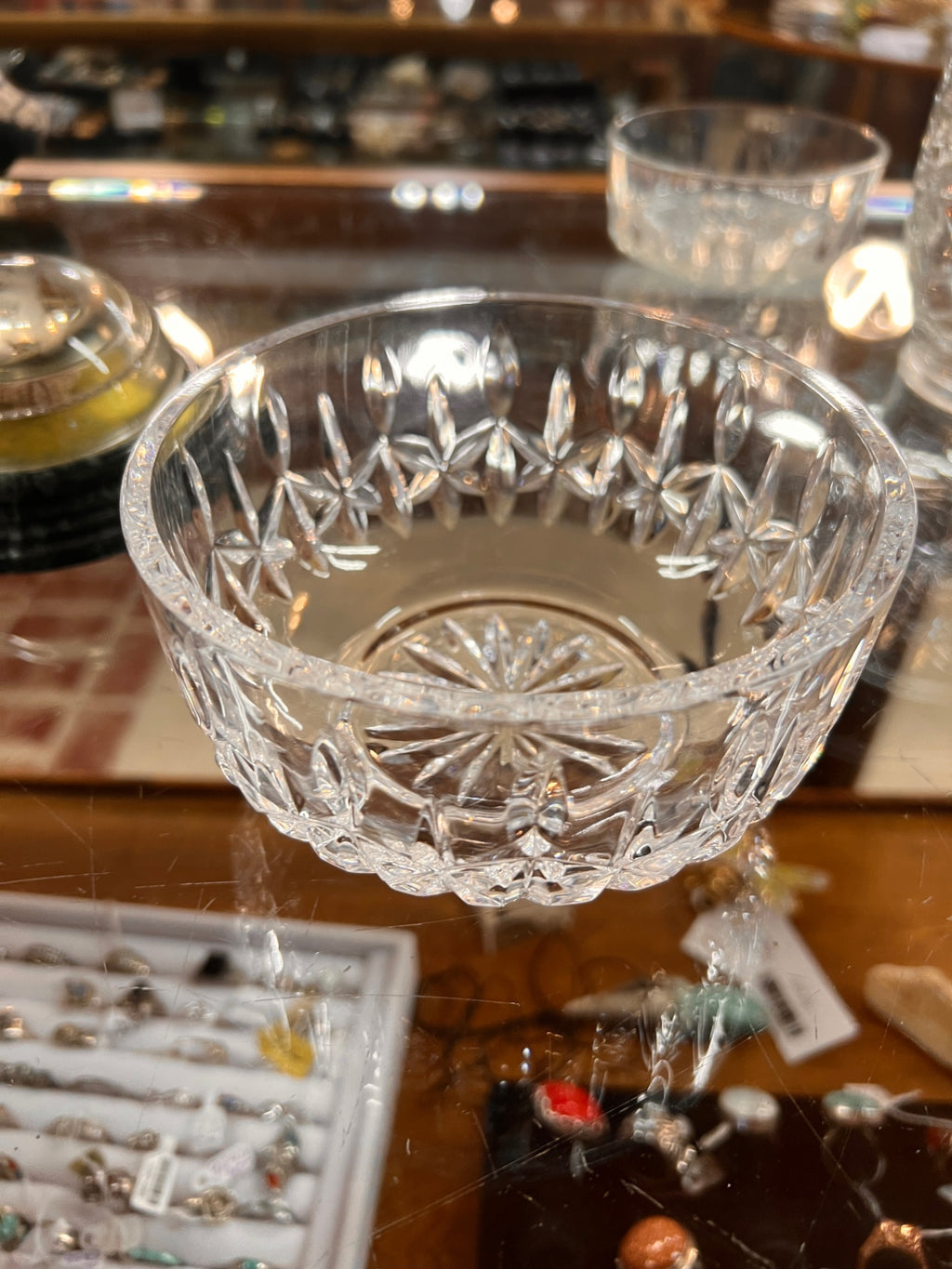 Arcoroc of France Cut Glass Star Bottom Serving Bowl 4” Diameter