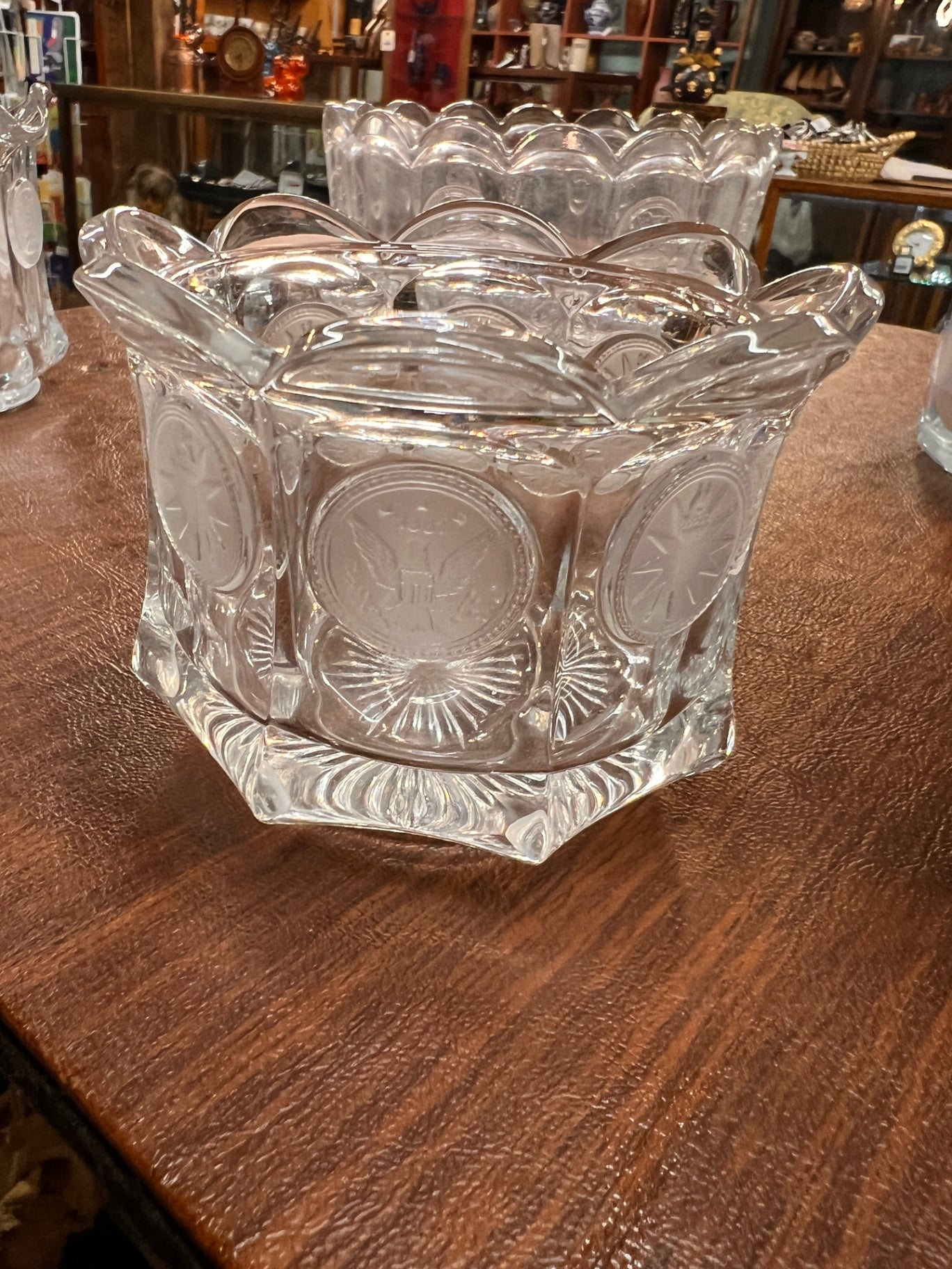 Sugar Bowl No Lid (Has Lip) Coin Glass Clear