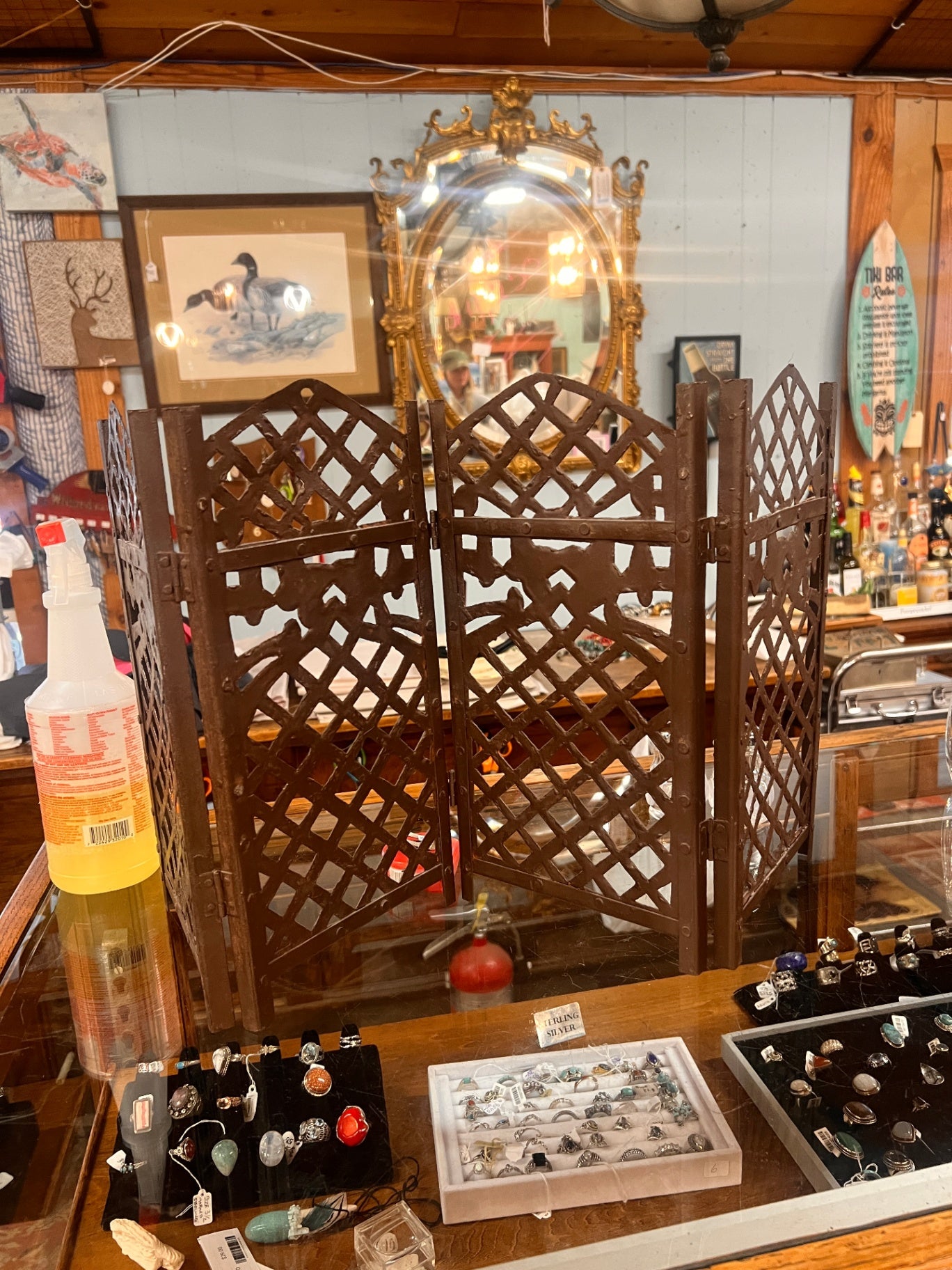 Miniature Metal Room Divider For Jewelry Display Etc