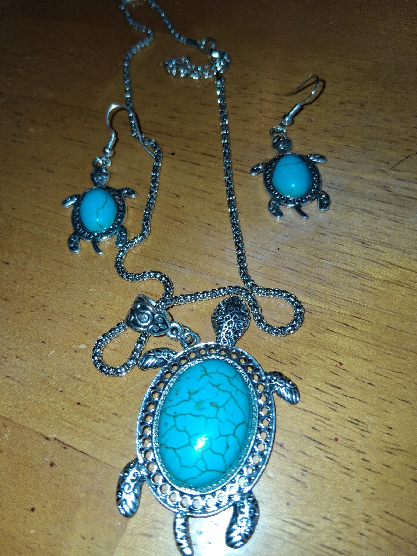 Turtle necklace n earrings dsc 