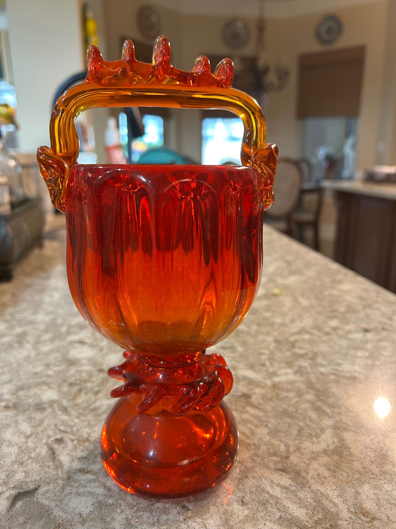 Art glass vase by J. Słuczan-Orkusz, Poland, 60s, 70s 9"x4" Very good