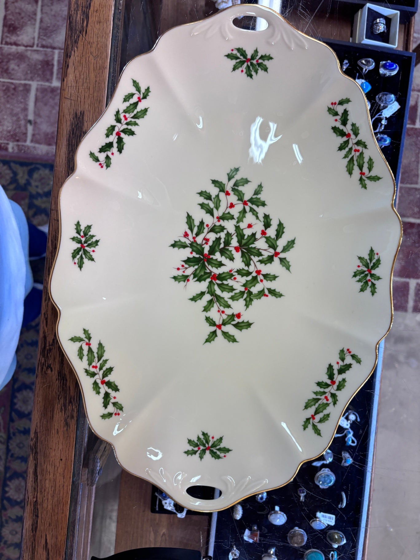 Lenox Holiday scalloped serving platter
