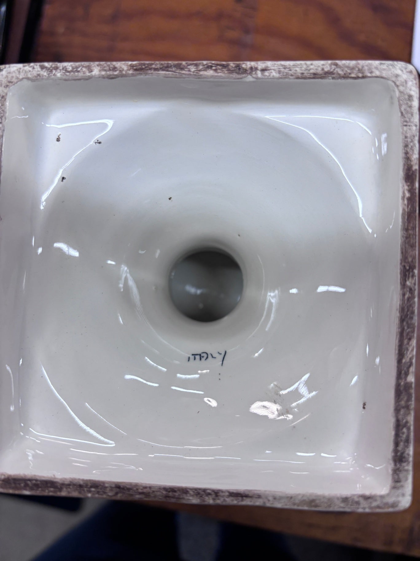 Italian ceramic pedestal basket/fruit bowl